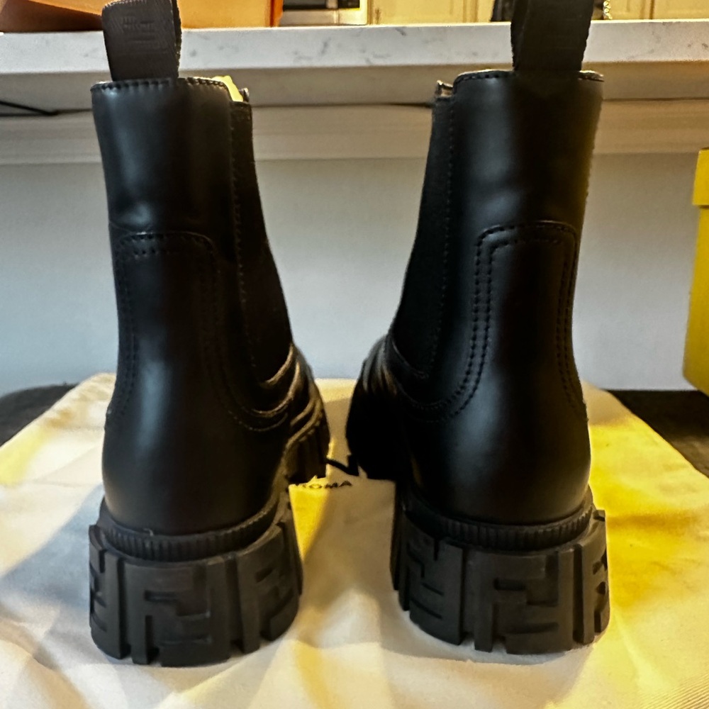 Fendi Black Combat Boots with Sleek Design